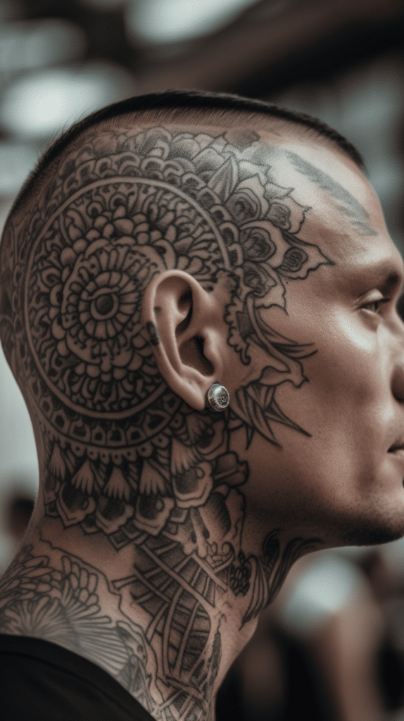Hoofd mandala tattoo