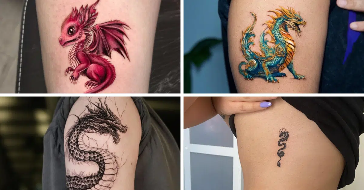 24 Draken Tattoo ideeën om de kracht in jezelf los te laten