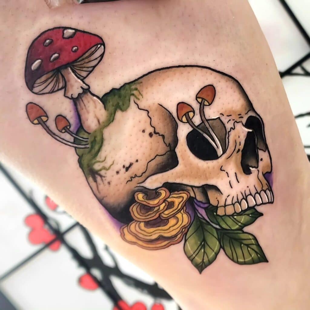 Unieke paddenstoel tattoo ideeën